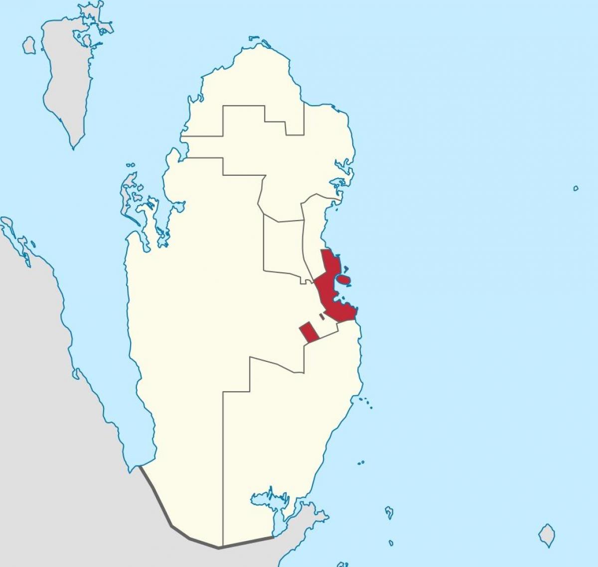 La carte de doha, qatar emplacement sur le monde