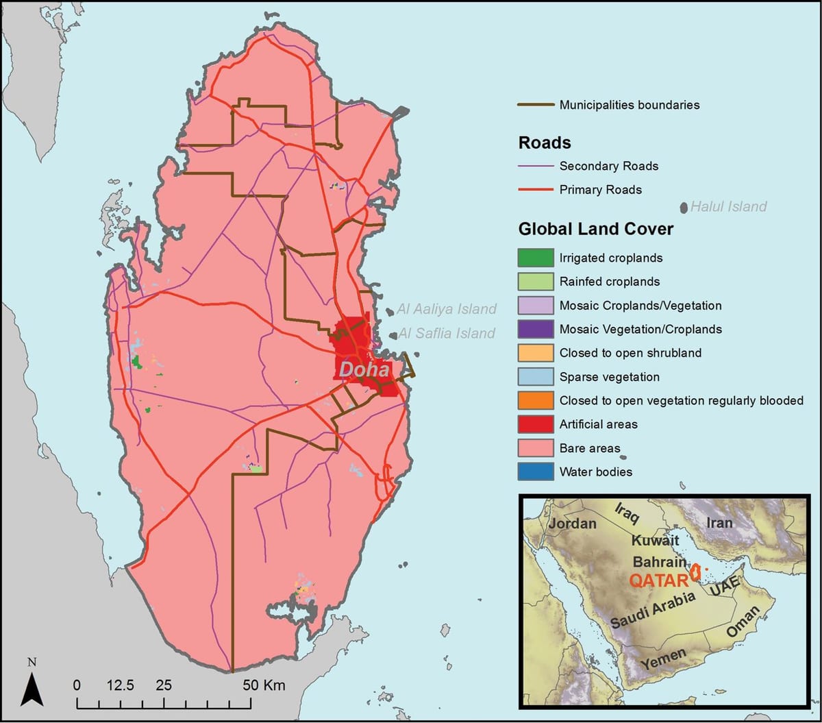 Carte du qatar climat
