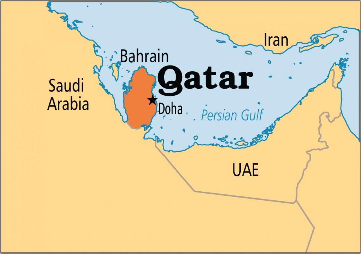 Carte de l'asie du qatar