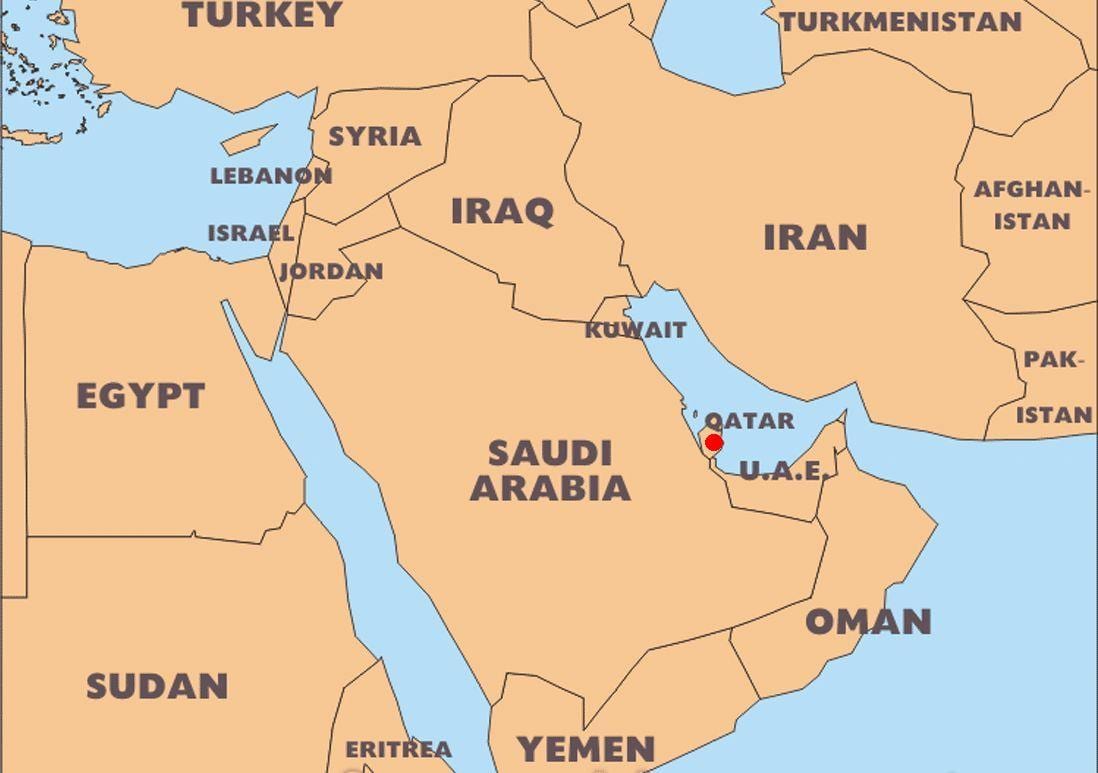 carte du monde au qatar emplacement
