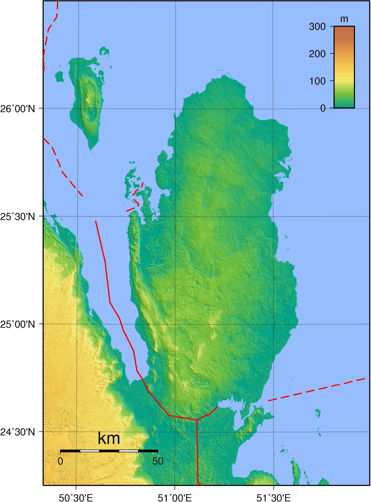 Carte du qatar géographie