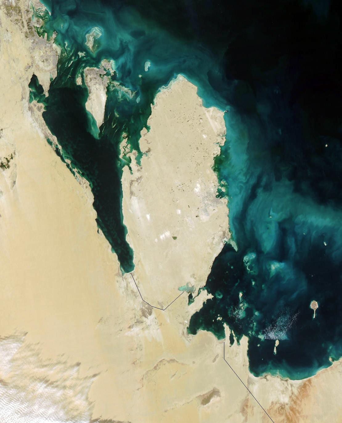 Carte du qatar satellite 