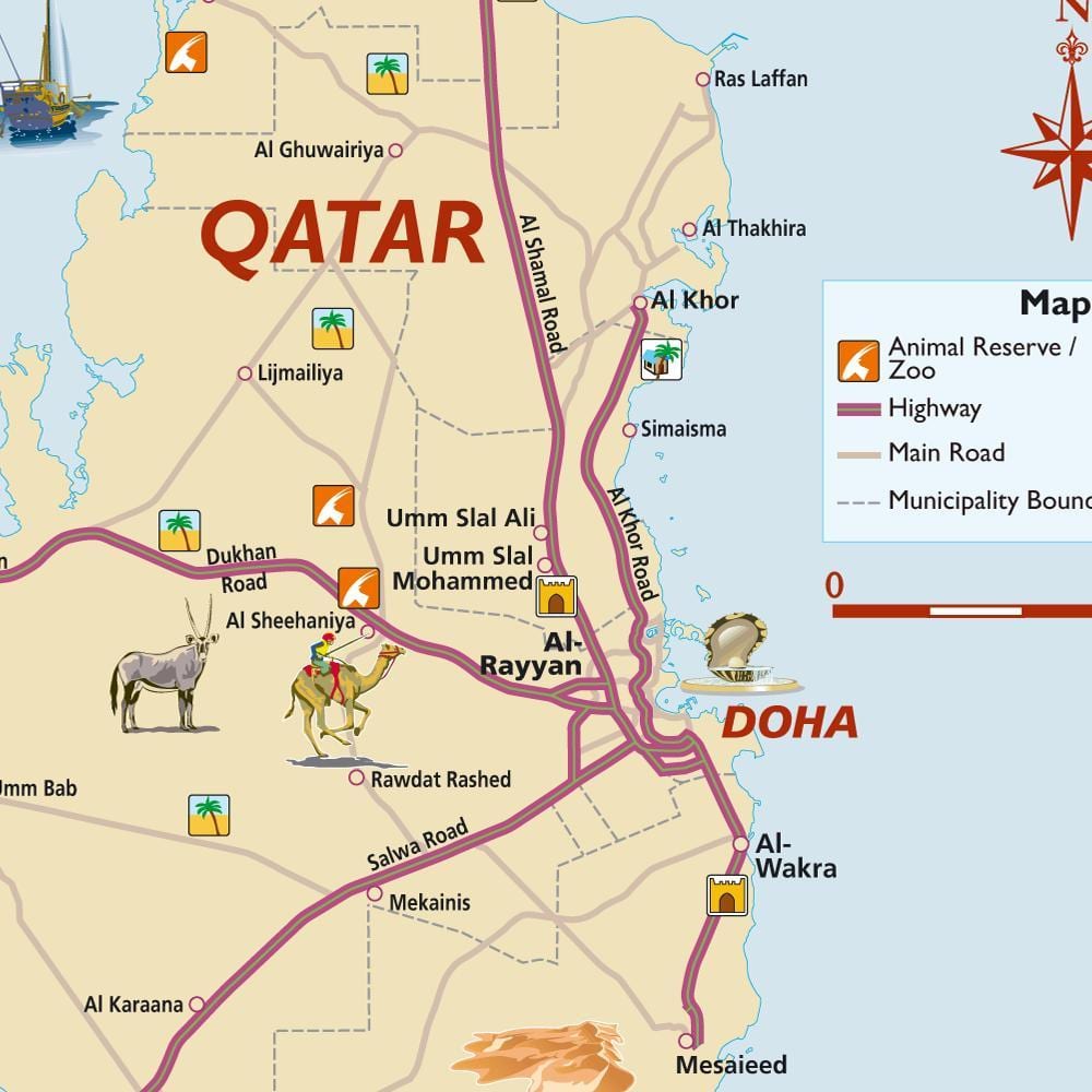 Carte du qatar touristique