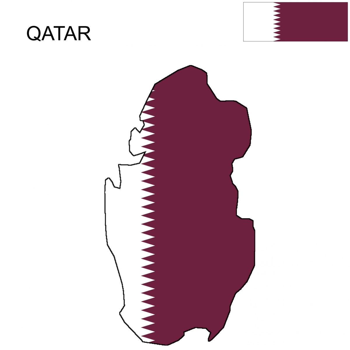 Carte de drapeau qatar