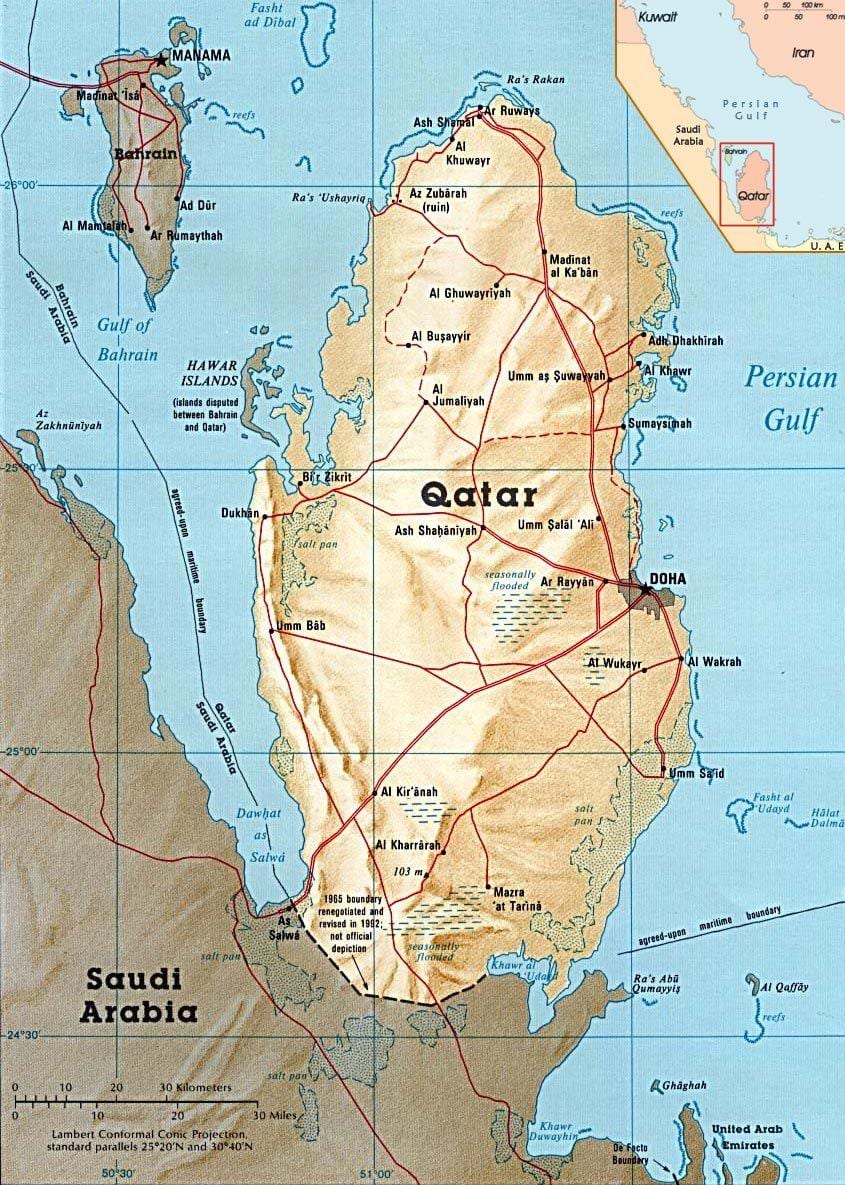 Carte du qatar, îles 