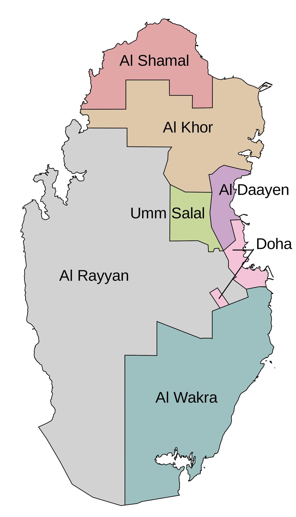 Carte du qatar municipalité 