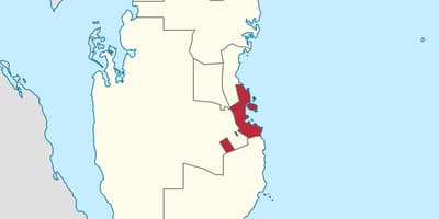 La carte de doha, qatar emplacement sur le monde