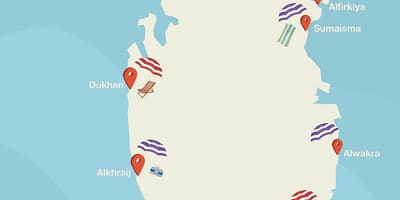 Al shamal plage qatar carte