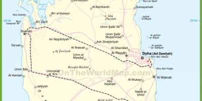 Carte du qatar détaillée