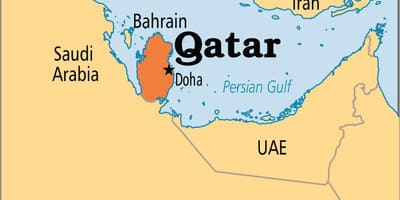 Carte de l'asie du qatar