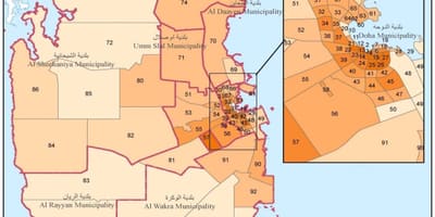 Carte du qatar de la population