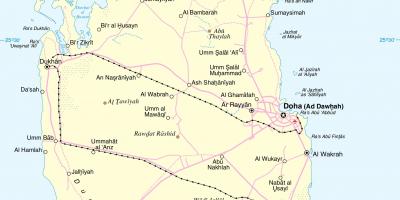 Le Qatar de la route la carte de l'itinéraire