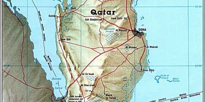 Carte du qatar physique