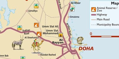 Carte du qatar touristique