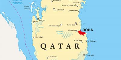 Qatar carte avec les villes